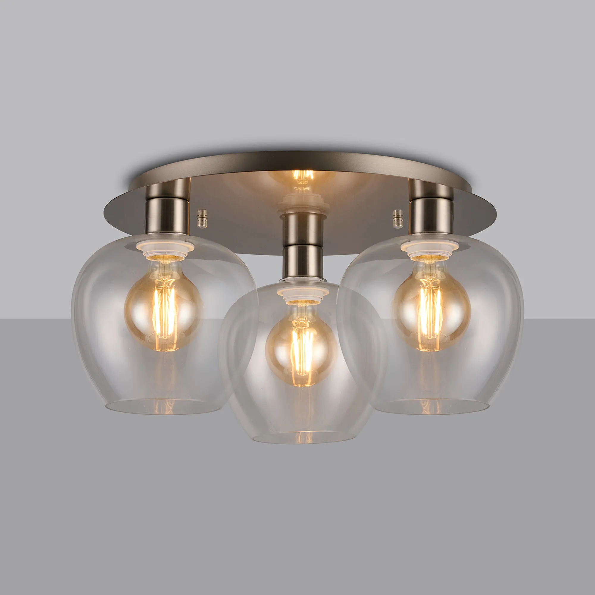 Lori Satin Nickel Ceiling Lights Deco Flush Fittings